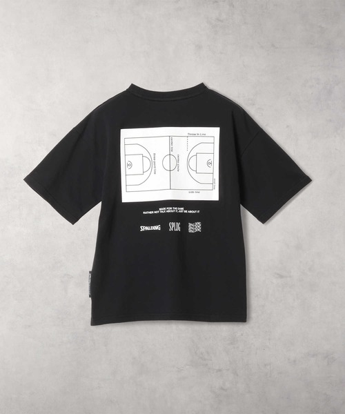 SPALDING(スポルディング)の「SPALDING(スポルディング)【キッズ】コートプリント半袖Tシャツ(Tシャツ/カットソー・キッズ・グリーン/ブラック・150/160/130/140)」の4枚目の写真