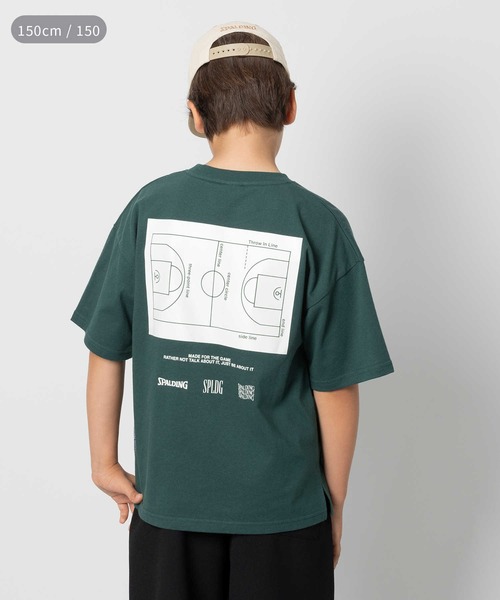 SPALDING(スポルディング)の「SPALDING(スポルディング)【キッズ】コートプリント半袖Tシャツ(Tシャツ/カットソー・キッズ・グリーン/ブラック・150/160/130/140)」の10枚目の写真