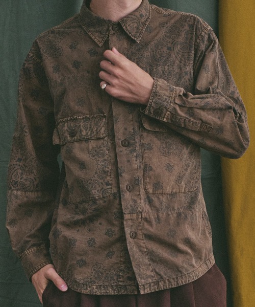 Universal Style Wear（ユニバーサルスタイルウェア）の「Universal Style Wear HAV-A-HANK ハバハンク パッチワーク シャツ（シャツ/ブラウス・メンズ・ブラウン/グレー・X-LARGE/LARGE/MEDIUM）」の9枚目の写真