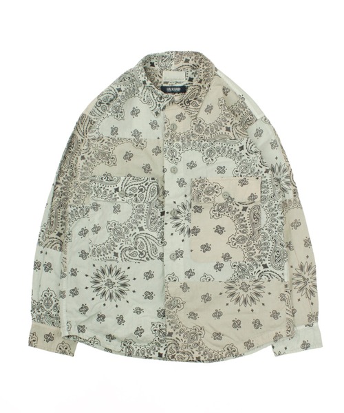 Universal Style Wear（ユニバーサルスタイルウェア）の「Universal Style Wear HAV-A-HANK ハバハンク パッチワーク シャツ（シャツ/ブラウス・メンズ・ブラウン/グレー・X-LARGE/LARGE/MEDIUM）」の8枚目の写真