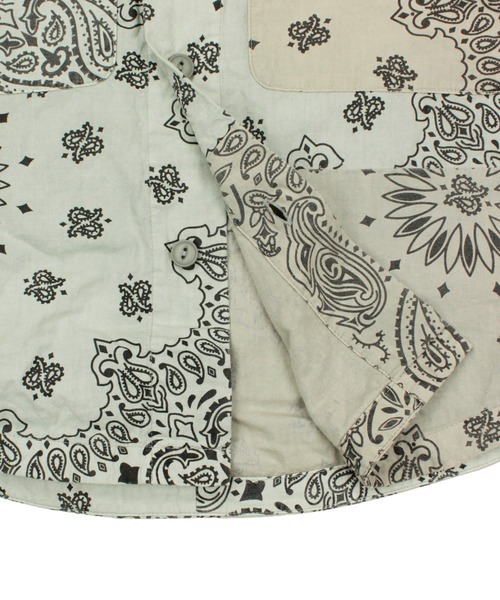 Universal Style Wear（ユニバーサルスタイルウェア）の「Universal Style Wear HAV-A-HANK ハバハンク パッチワーク シャツ（シャツ/ブラウス・メンズ・ブラウン/グレー・X-LARGE/LARGE/MEDIUM）」の4枚目の写真