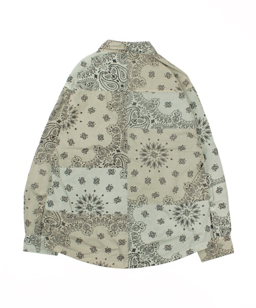 Universal Style Wear（ユニバーサルスタイルウェア）の「Universal Style Wear HAV-A-HANK ハバハンク パッチワーク シャツ（シャツ/ブラウス・メンズ・ブラウン/グレー・X-LARGE/LARGE/MEDIUM）」の7枚目の写真