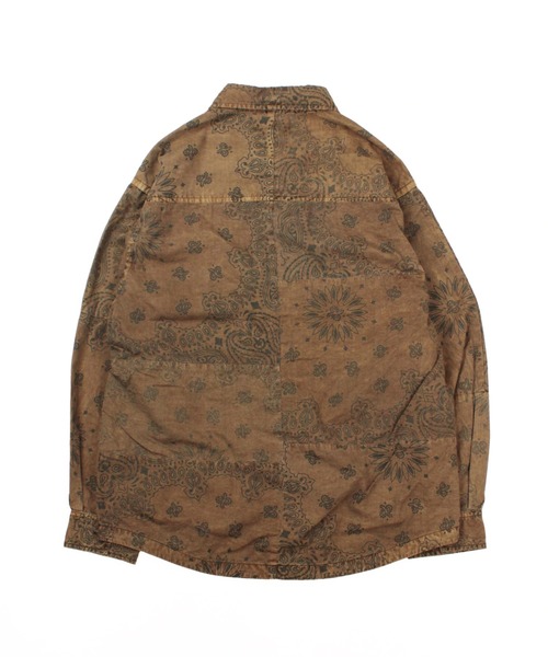 Universal Style Wear（ユニバーサルスタイルウェア）の「Universal Style Wear HAV-A-HANK ハバハンク パッチワーク シャツ（シャツ/ブラウス・メンズ・ブラウン/グレー・X-LARGE/LARGE/MEDIUM）」の13枚目の写真