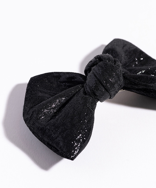 Spick & Span（スピックアンドスパン）の「TRESSE / トレス Gabrielle Ribbon Valetta HA-12（バレッタ/ヘアクリップ・レディース・ゴールド/ブラック・FREE）」の2枚目の写真