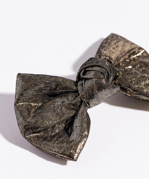Spick & Span（スピックアンドスパン）の「TRESSE / トレス Gabrielle Ribbon Valetta HA-12（バレッタ/ヘアクリップ・レディース・ゴールド/ブラック・FREE）」の3枚目の写真