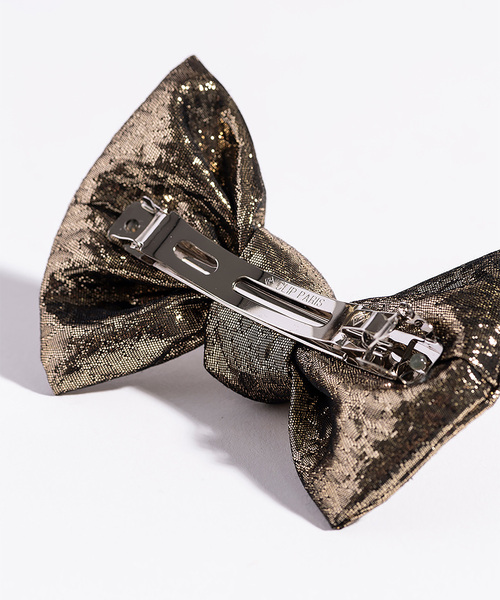 Spick & Span（スピックアンドスパン）の「TRESSE / トレス Gabrielle Ribbon Valetta HA-12（バレッタ/ヘアクリップ・レディース・ゴールド/ブラック・FREE）」の4枚目の写真