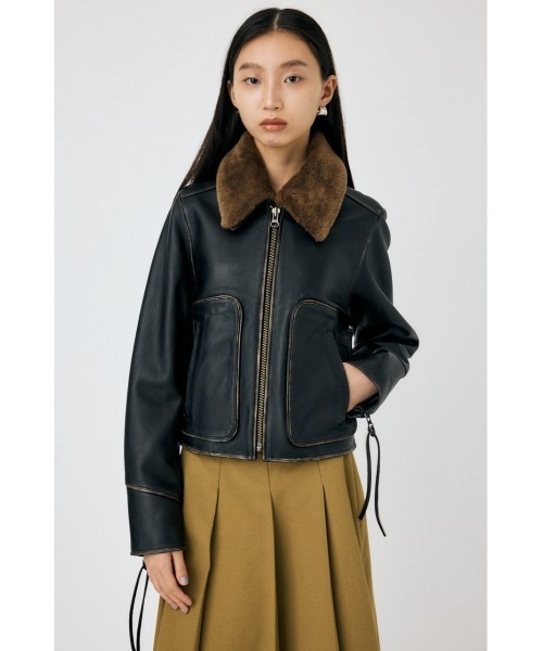 MOUSSY(マウジー)の「LEATHER FLIGHT ジャケット(その他アウター・レディース・ブラック・FREE)」の10枚目の写真