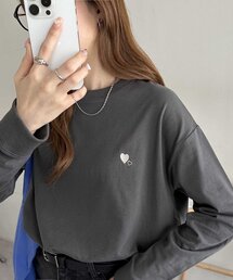 【新色追加!/WEB限定】ハート刺繍ワンポイントロンT