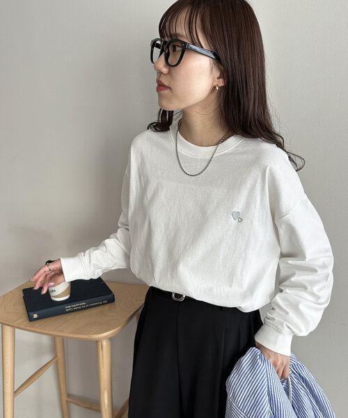 ロンT&ハート刺繍SK↔刺繍PTasknowasdewan アズノウアズデワン 新色