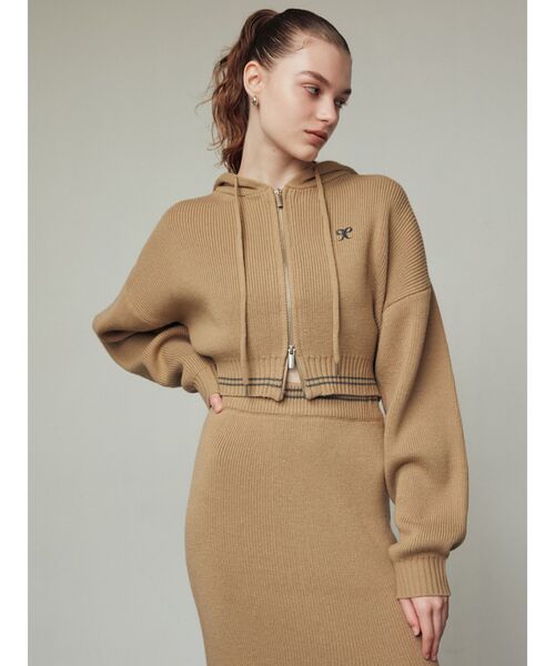 EMODA（エモダ）の「チューズニットフードカーディガン（ニット/セーター・レディース・グレー/ブラック/ベージュ・FREE）」の5枚目の写真