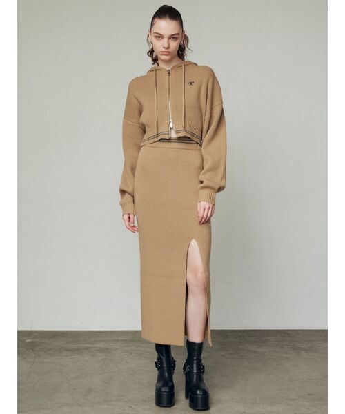 EMODA（エモダ）の「チューズニットフードカーディガン（ニット/セーター・レディース・グレー/ブラック/ベージュ・FREE）」の6枚目の写真