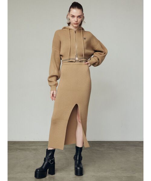 EMODA（エモダ）の「チューズニットフードカーディガン（ニット/セーター・レディース・グレー/ブラック/ベージュ・FREE）」の8枚目の写真