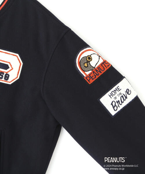 PEANUTS（ピーナッツ）の「《AVIREX × PEANUTS》STADIUM JACKET "FLYING ACE" / スタジアムジャケット "フライング エース" / ピーナッツ / アヴィレックス（スタジャン・メンズ・ネイビー・XX-LARGE/X-LARGE/LARGE/MEDIUM）」の5枚目の写真