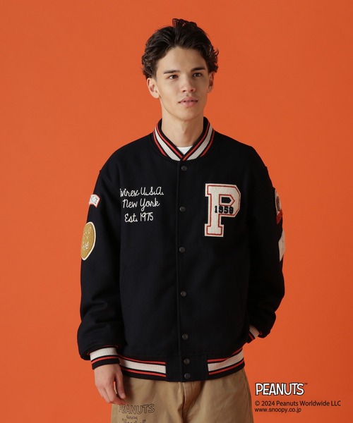 PEANUTS（ピーナッツ）の「《AVIREX × PEANUTS》STADIUM JACKET "FLYING ACE" / スタジアムジャケット "フライング エース" / ピーナッツ / アヴィレックス（スタジャン・メンズ・ネイビー・XX-LARGE/X-LARGE/LARGE/MEDIUM）」の14枚目の写真