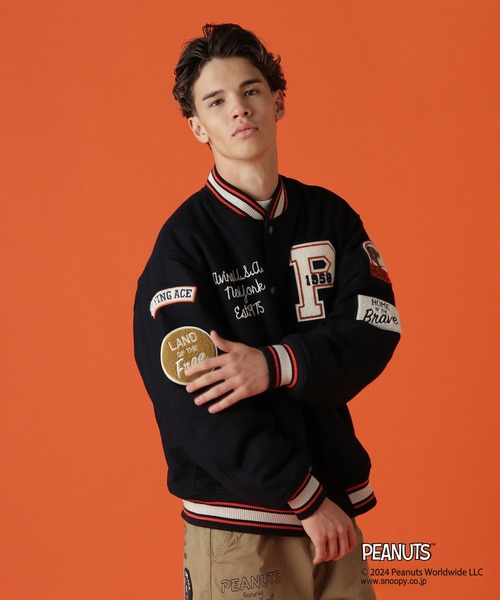 PEANUTS（ピーナッツ）の「《AVIREX × PEANUTS》STADIUM JACKET "FLYING ACE" / スタジアムジャケット "フライング エース" / ピーナッツ / アヴィレックス（スタジャン・メンズ・ネイビー・XX-LARGE/X-LARGE/LARGE/MEDIUM）」の16枚目の写真