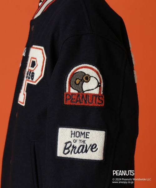 PEANUTS（ピーナッツ）の「《AVIREX × PEANUTS》STADIUM JACKET "FLYING ACE" / スタジアムジャケット "フライング エース" / ピーナッツ / アヴィレックス（スタジャン・メンズ・ネイビー・XX-LARGE/X-LARGE/LARGE/MEDIUM）」の22枚目の写真
