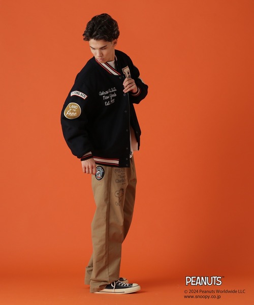 PEANUTS（ピーナッツ）の「《AVIREX × PEANUTS》STADIUM JACKET "FLYING ACE" / スタジアムジャケット "フライング エース" / ピーナッツ / アヴィレックス（スタジャン・メンズ・ネイビー・XX-LARGE/X-LARGE/LARGE/MEDIUM）」の6枚目の写真