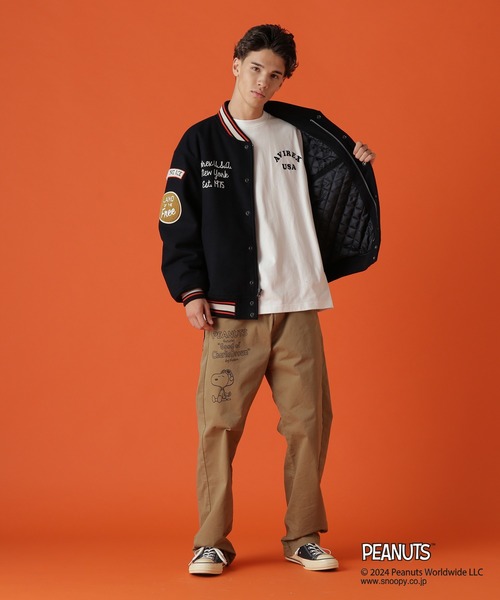 PEANUTS（ピーナッツ）の「《AVIREX × PEANUTS》STADIUM JACKET "FLYING ACE" / スタジアムジャケット "フライング エース" / ピーナッツ / アヴィレックス（スタジャン・メンズ・ネイビー・XX-LARGE/X-LARGE/LARGE/MEDIUM）」の11枚目の写真