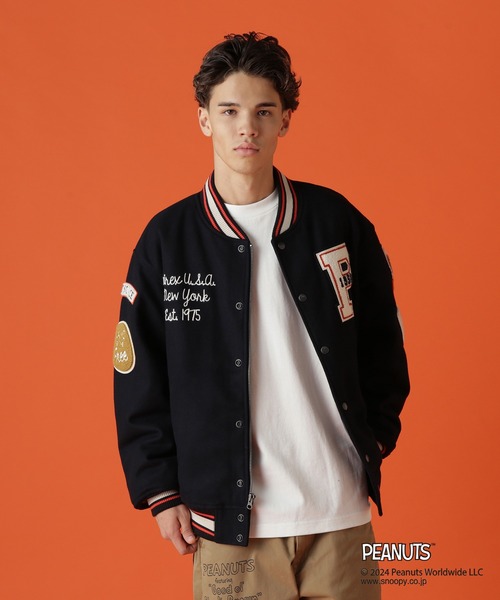 PEANUTS（ピーナッツ）の「《AVIREX × PEANUTS》STADIUM JACKET "FLYING ACE" / スタジアムジャケット "フライング エース" / ピーナッツ / アヴィレックス（スタジャン・メンズ・ネイビー・XX-LARGE/X-LARGE/LARGE/MEDIUM）」の12枚目の写真