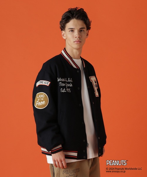 PEANUTS（ピーナッツ）の「《AVIREX × PEANUTS》STADIUM JACKET "FLYING ACE" / スタジアムジャケット "フライング エース" / ピーナッツ / アヴィレックス（スタジャン・メンズ・ネイビー・XX-LARGE/X-LARGE/LARGE/MEDIUM）」の13枚目の写真