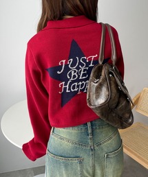 WEGO | WEGO/【24年秋冬新作】WZIPスターモチーフニット(カーディガン/ボレロ)