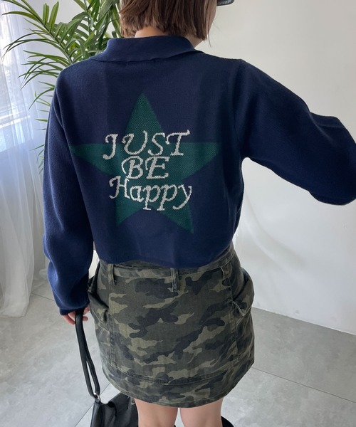 WEGO（ウィゴー）の「WEGO/WZIPスターモチーフニット（カーディガン/ボレロ・レディース・ネイビー/オフホワイト/ワイン・FREE）」の15枚目の写真