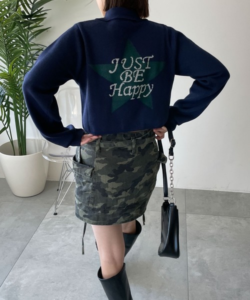 WEGO（ウィゴー）の「WEGO/WZIPスターモチーフニット（カーディガン/ボレロ・レディース・ネイビー/オフホワイト/ワイン・FREE）」の17枚目の写真