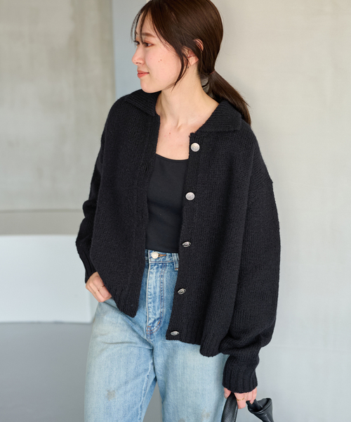 FRAMeWORK（フレームワーク）の「メタルボタン衿付きカーディガン