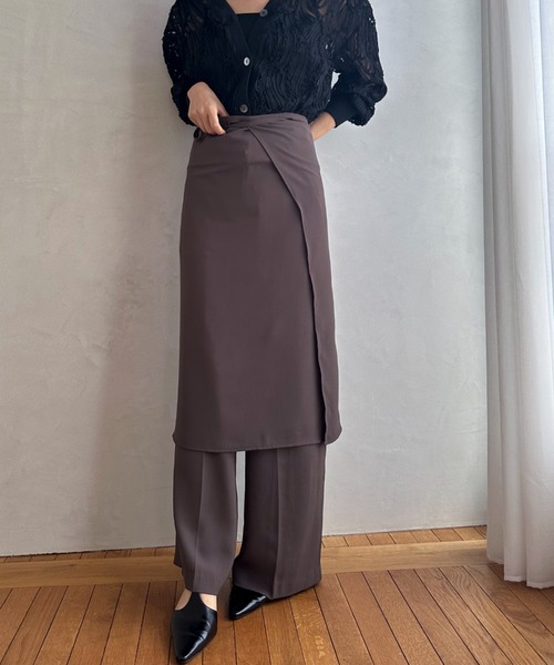 Doux archives（ドゥアルシーヴ）の「ラップレイヤードパンツ（その他パンツ・レディース・ブラウン/ブラック・40/38）」の13枚目の写真