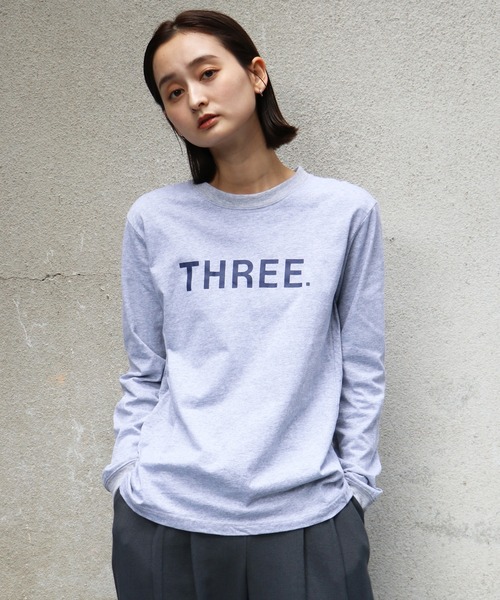 UNIT CHEST（ユニットチェスト）の「【UNIT CHEST】unique unisex T-shirt ロゴロンT THREE（Tシャツ/カットソー・レディース・ホワイト/ブラック/杢グレー・L/M/S）」の3枚目の写真