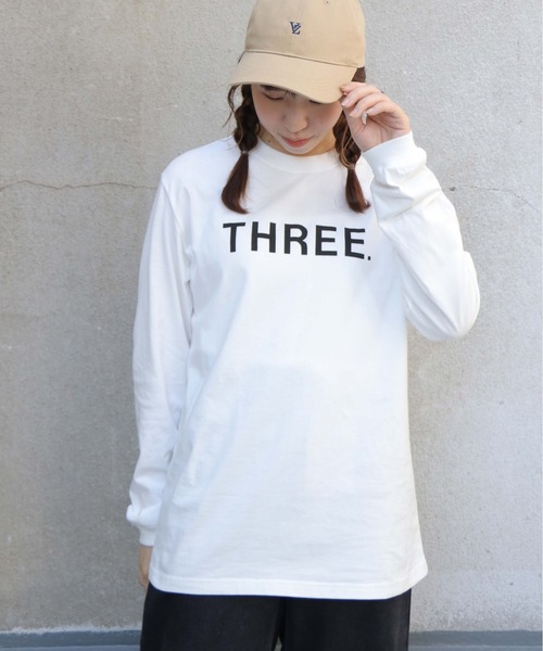 UNIT CHEST（ユニットチェスト）の「【UNIT CHEST】unique unisex T-shirt ロゴロンT THREE（Tシャツ/カットソー・レディース・ホワイト/ブラック/杢グレー・L/M/S）」の10枚目の写真