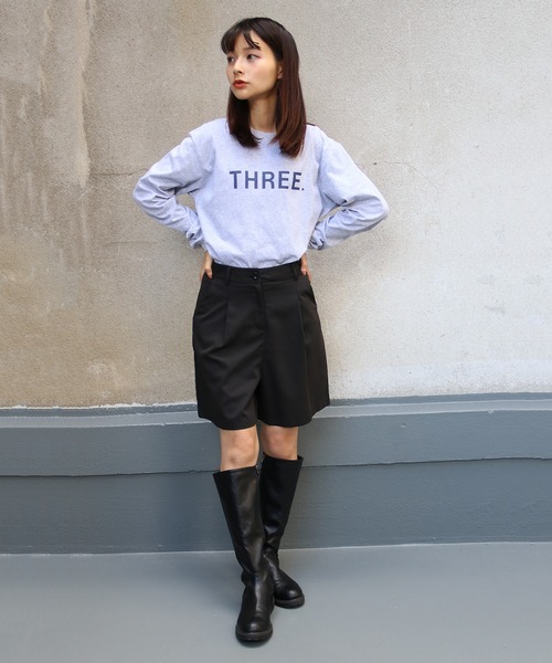 UNIT CHEST（ユニットチェスト）の「【UNIT CHEST】unique unisex T-shirt ロゴロンT THREE（Tシャツ/カットソー・レディース・ホワイト/ブラック/杢グレー・L/M/S）」の21枚目の写真