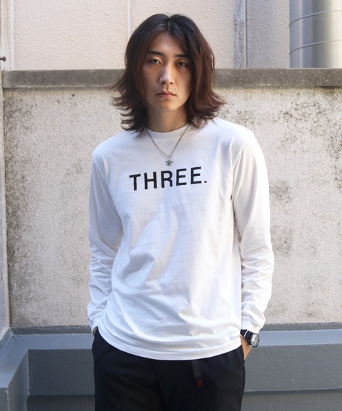 UNIT CHEST（ユニットチェスト）の「【UNIT CHEST】unique unisex T-shirt ロゴロンT THREE（Tシャツ/カットソー・レディース・ホワイト/ブラック/杢グレー・L/M/S）」の4枚目の写真