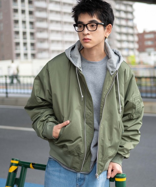 WEGO（ウィゴー）の「WEGO/パテッドフードMA-1（MA-1・メンズ・ブラック/カーキ・LARGE/MEDIUM）」の11枚目の写真