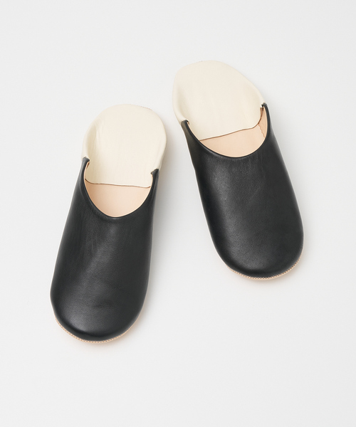 collex（コレックス）の「ツートーンバブーシュ L（ルームシューズ/スリッパ・レディース・ブラック/グレー・フリー）」の2枚目の写真