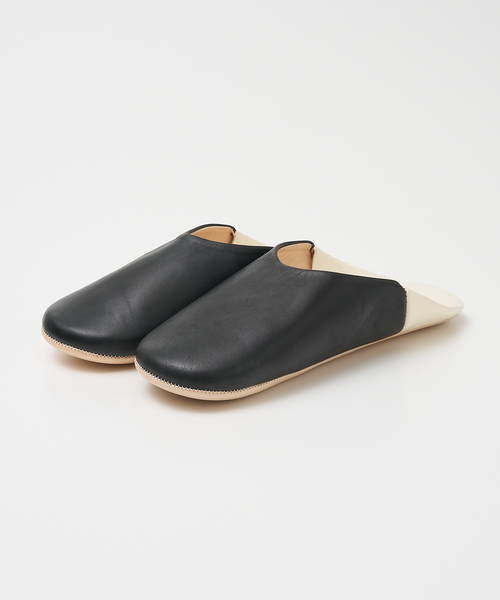 collex（コレックス）の「ツートーンバブーシュ L（ルームシューズ/スリッパ・レディース・ブラック/グレー・フリー）」の4枚目の写真