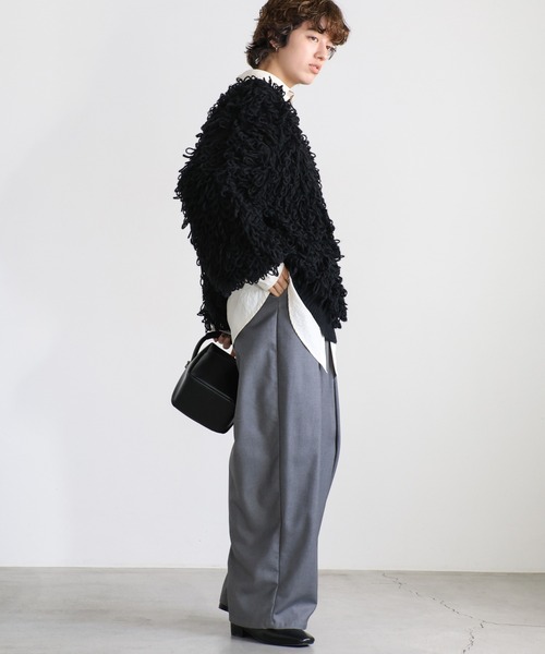 セール】ループヤーンキーネック2WAYトップス（ニット/セーター