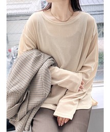 メッシュベロアヘンリーロンＴシャツ