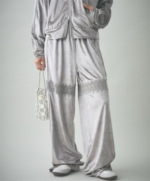 TTOL（トール）の「レースドッキングトラックパンツ（その他パンツ・レディース・ブラック/グレー・M-L/L-XL/3L～4L）」の3枚目の写真