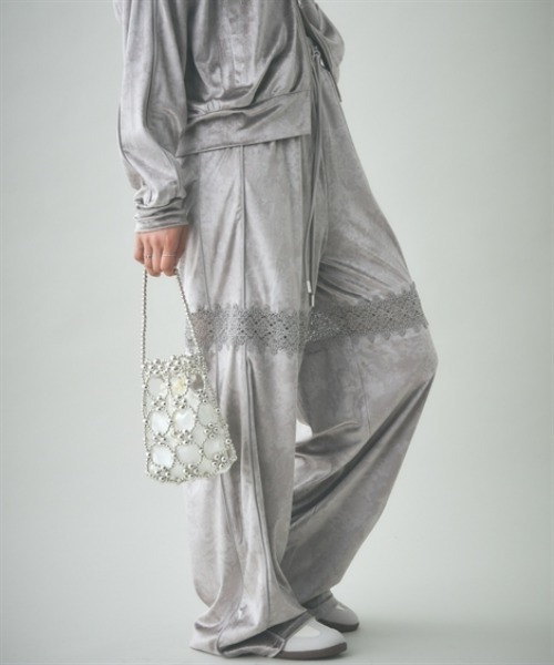 TTOL（トール）の「レースドッキングトラックパンツ（その他パンツ・レディース・ブラック/グレー・M-L/L-XL/3L～4L）」の6枚目の写真