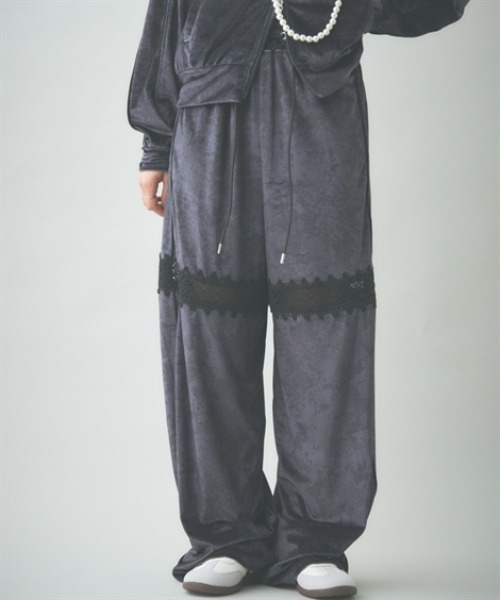 TTOL（トール）の「レースドッキングトラックパンツ（その他パンツ・レディース・ブラック/グレー・M-L/L-XL/3L～4L）」の12枚目の写真