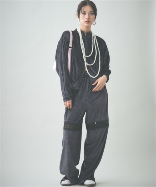 TTOL（トール）の「レースドッキングトラックパンツ（その他パンツ・レディース・ブラック/グレー・M-L/L-XL/3L～4L）」の14枚目の写真