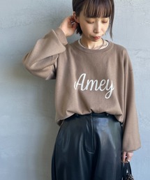 [Americana×JEANS FACTORY/アメリカーナ×ジーンズファクトリー] 別注 AMEY ロゴデザインジャガードニット