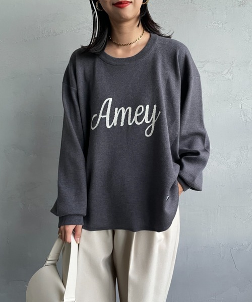 AMERICANA（アメリカーナ）の「[Americana×JEANS FACTORY/アメリカーナ×ジーンズファクトリー] 別注 AMEY ロゴデザインジャガードニット（ニット/セーター・レディース・レッド/アイボリー/チャコール/モカ・ONE SIZE）」の15枚目の写真