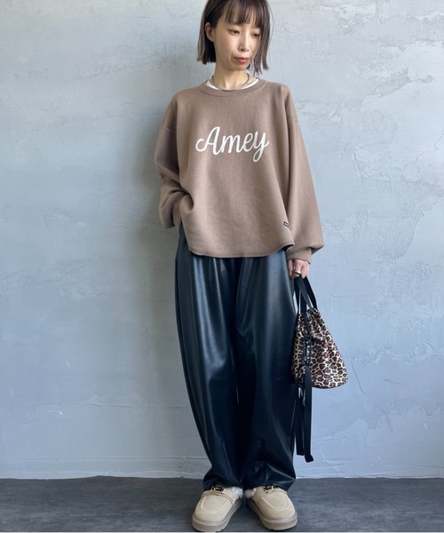 AMERICANA（アメリカーナ）の「[Americana×JEANS FACTORY/アメリカーナ×ジーンズファクトリー] 別注 AMEY ロゴデザインジャガードニット（ニット/セーター・レディース・レッド/アイボリー/チャコール/モカ・ONE SIZE）」の7枚目の写真
