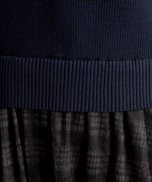 grove（グローブ）の「金ボタン付き片畦チュールドッキングワンピース（ワンピース・レディース・オフホワイト/ブラック/ネイビー・02/03/04/05/01）」の11枚目の写真