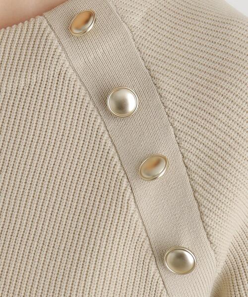 grove（グローブ）の「金ボタン付き片畦チュールドッキングワンピース（ワンピース・レディース・オフホワイト/ブラック/ネイビー・02/03/04/05/01）」の6枚目の写真