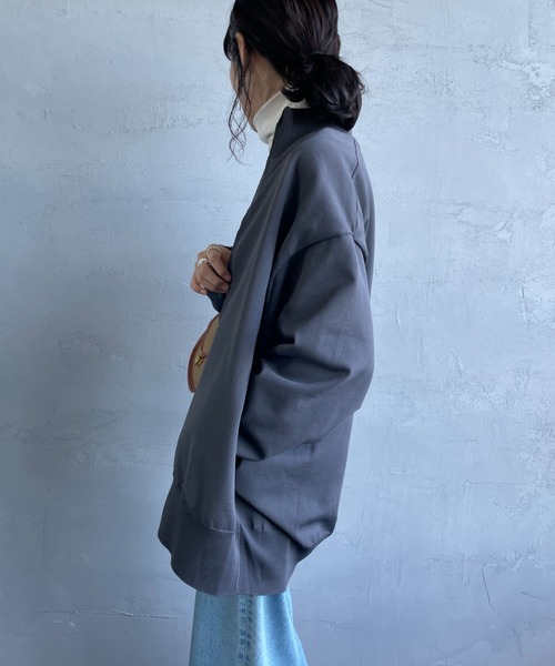 mizuiroind（ミズイロインド）の「[mizuiro ind/ミズイロインド] ワイドシルエット ハイネックジップニット（ニット/セーター・レディース・グレー/ブラック・F）」の8枚目の写真