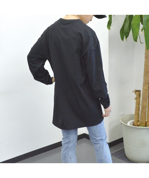 spiritoso(スピリトーゾ)の「【spiritoso】USAコットンロングTシャツ(CP)(Tシャツ/カットソー・レディース・カーキ/ブラック/杢グレー・F)」の15枚目の写真