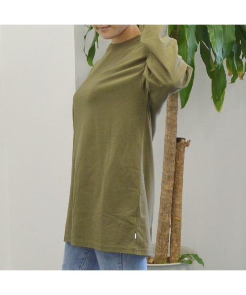 spiritoso(スピリトーゾ)の「【spiritoso】USAコットンロングTシャツ(CP)(Tシャツ/カットソー・レディース・カーキ/ブラック/杢グレー・F)」の8枚目の写真